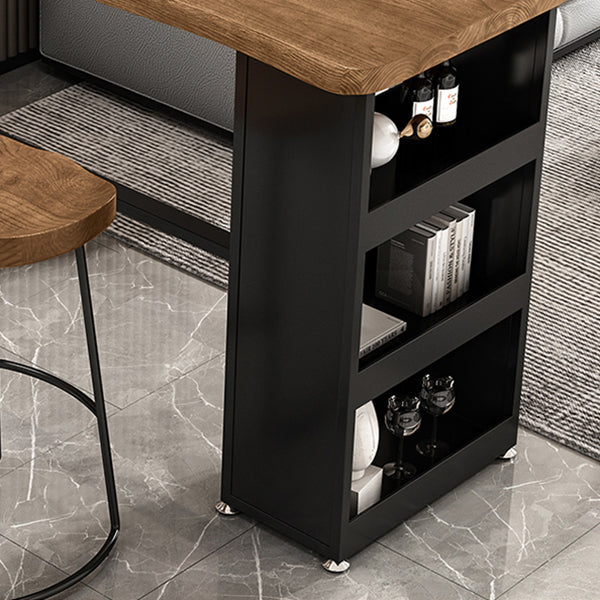 Rectangular Pub Dining Set 1/3/4 Pieces Solid Wood Bar Stool and Table Set