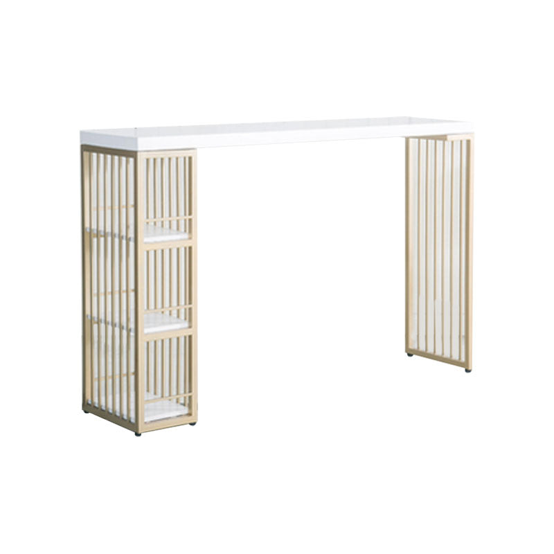 Glam Style Bar Table Set 1/3 Pieces Rectangle Bar Table with Upholstered Stools