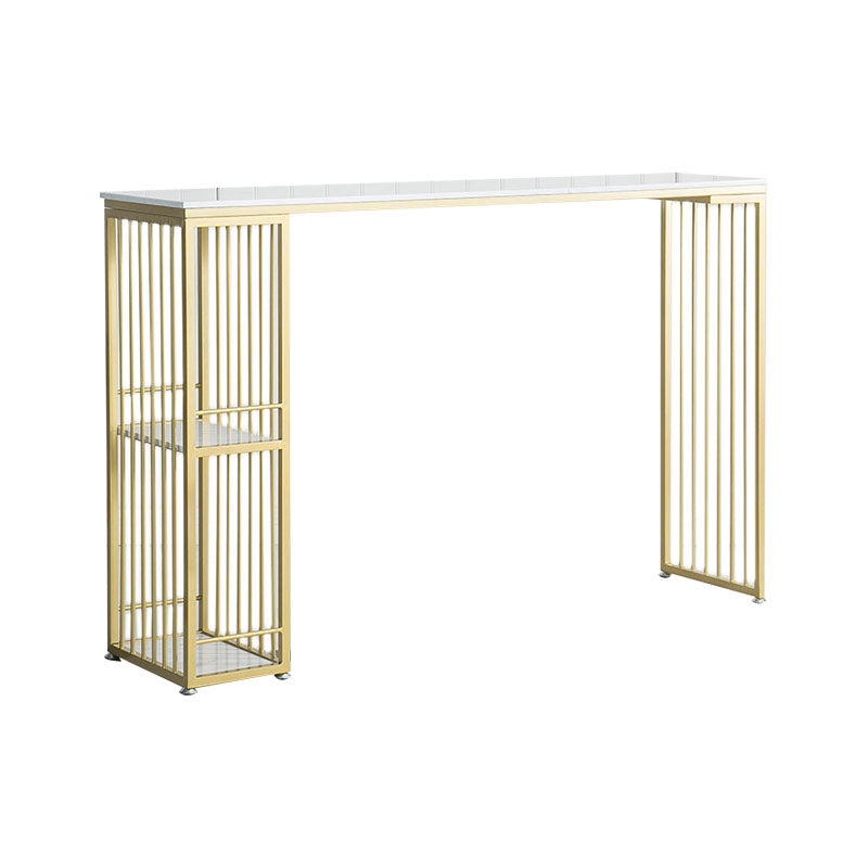 Glam Style Bar Table Set 1/3 Pieces Rectangle Bar Table with Upholstered Stools