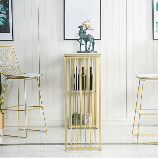 Glam Style Bar Table Set 1/3 Pieces Rectangle Bar Table with Upholstered Stools