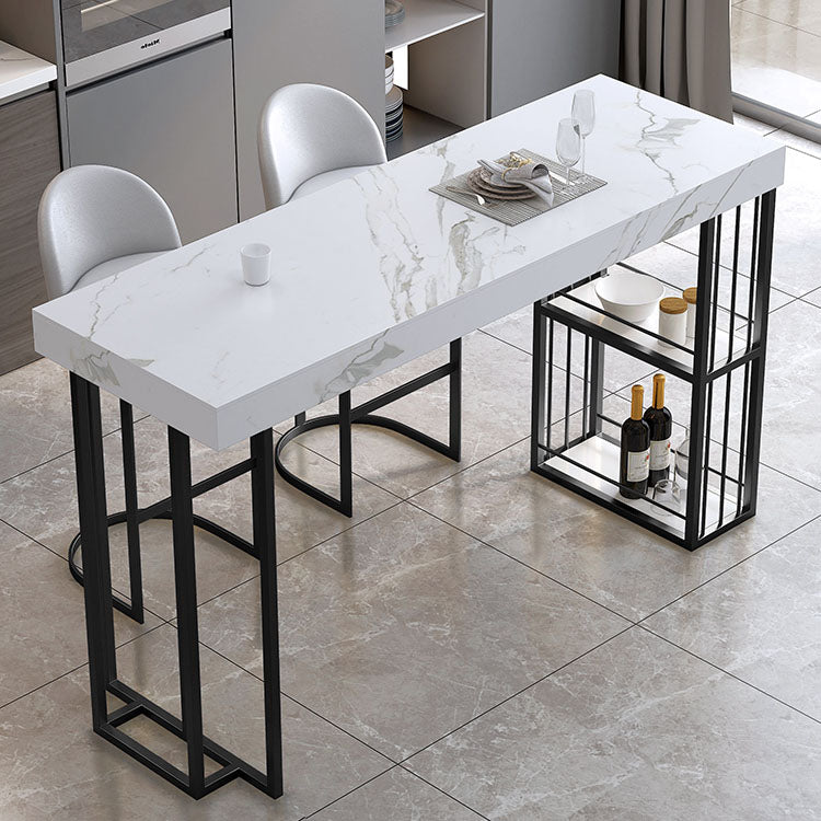 Stone Bar Table Set Industrial Rectangle 1/2/5 Pieces Pub Table Set