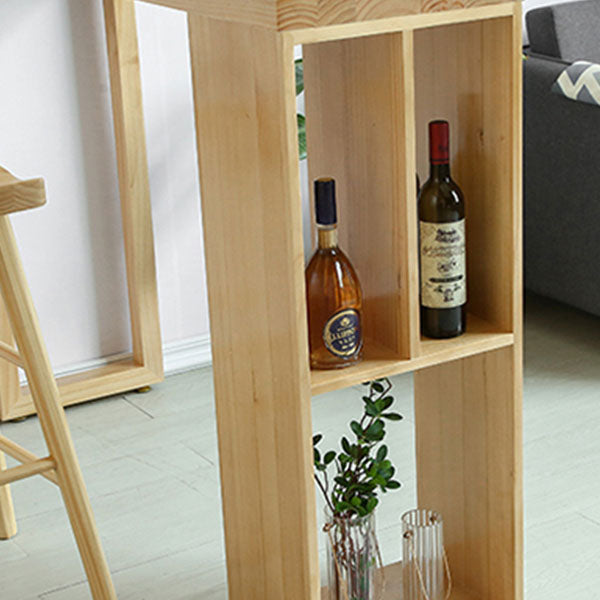 Solid Wood Bar Table Set 1/2/3 Pieces Rectangular Bar Stool and Table Set