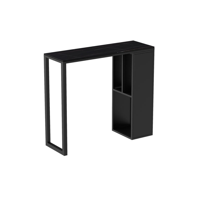 Industrial Style Bar Table Set 1/2/3 Pieces Stone Rectangle Fixed Bistro Set