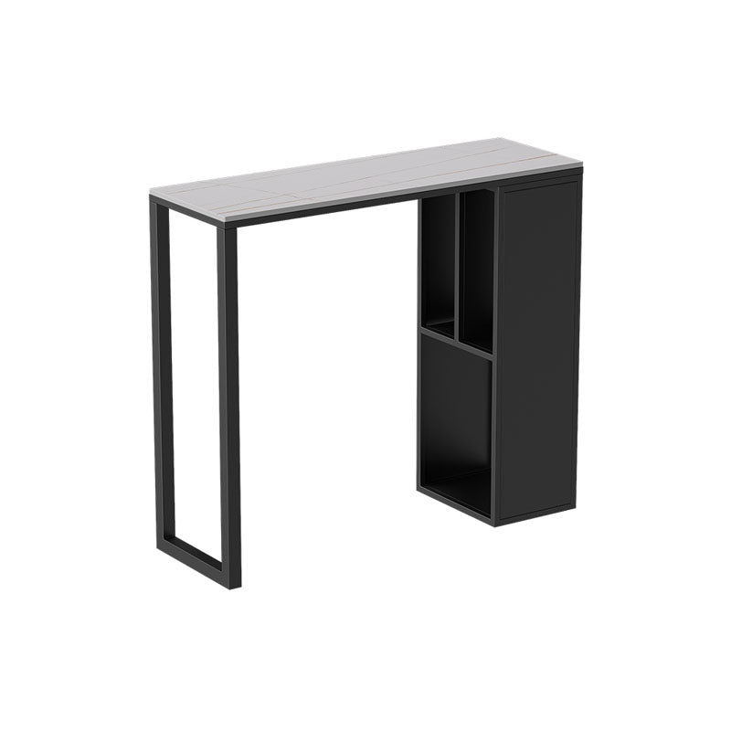 Industrial Style Bar Table Set 1/2/3 Pieces Stone Rectangle Fixed Bistro Set