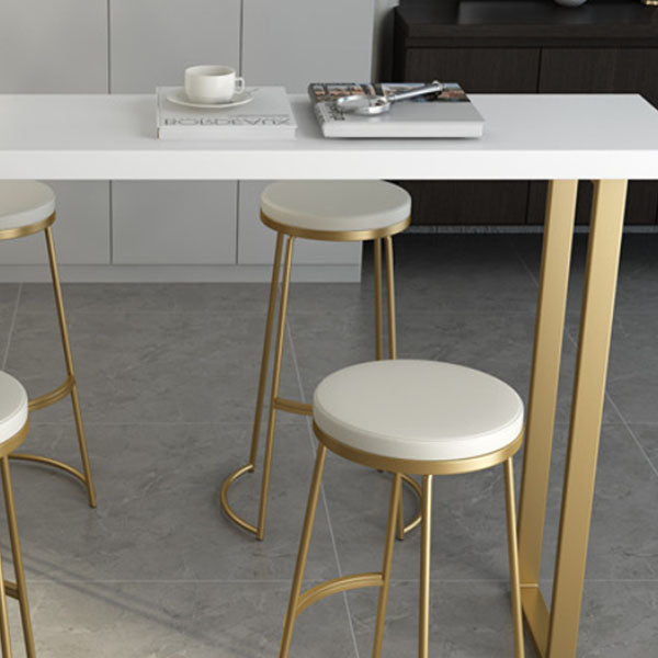 Glam Style Bar Table Set 1/2/5 Pieces Solid Wood Counter Table with Backless Stools