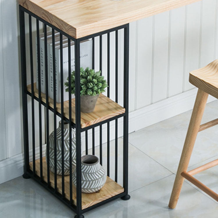 Industrial Bar Table Set 1/3 Pieces Solid Wood Bar Stool and Table Set