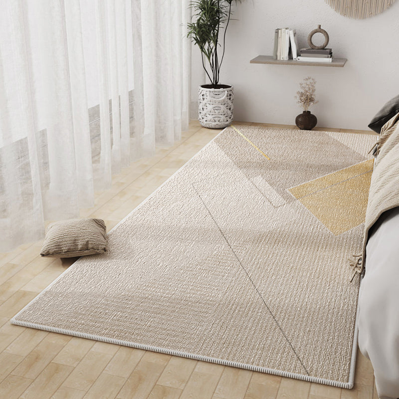 Casual Light Brown Rug Polyester Color Lump Rug Washable Rug for Home Decor