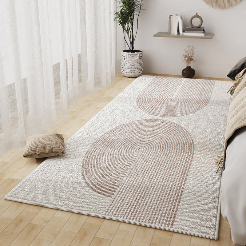 Casual Light Brown Rug Polyester Color Lump Rug Washable Rug for Home Decor