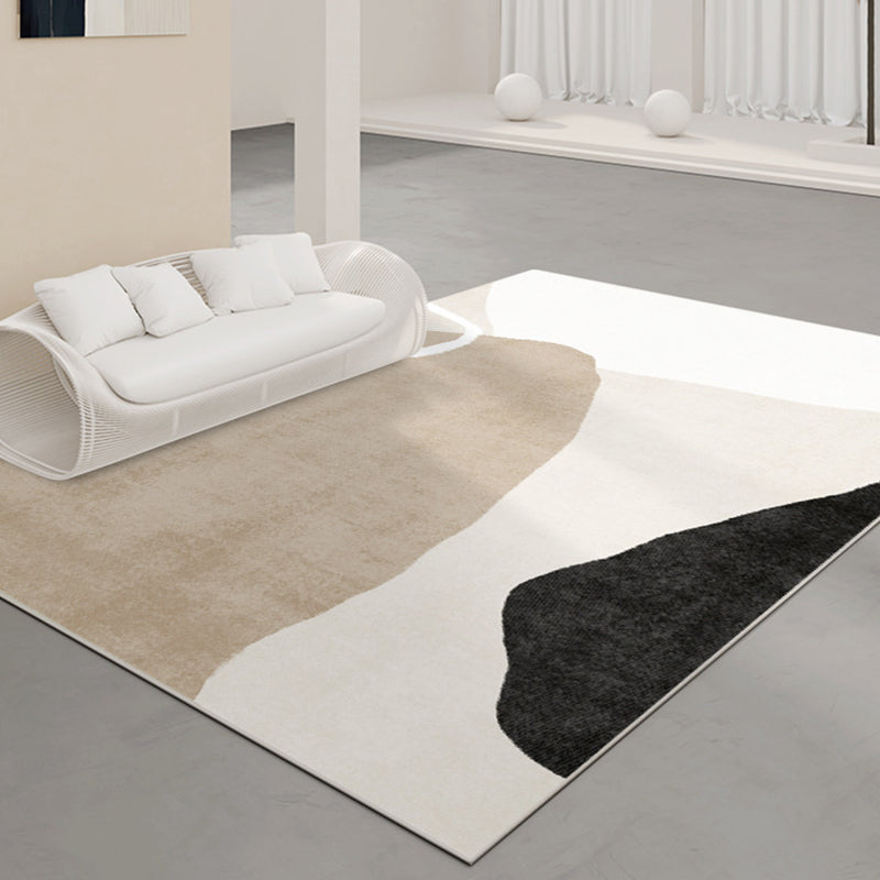 Green Modern Rug Polyester Contrast Color Rug Washable Rug for Home Decor