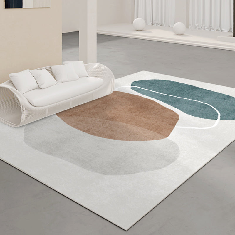 Green Modern Rug Polyester Contrast Color Rug Washable Rug for Home Decor