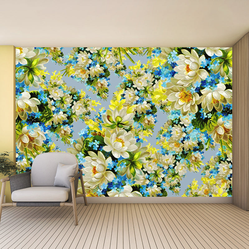 Decorative Wall Mural Wallpaper Hand Painted Plants Sitting Room Wall Mural