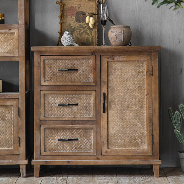 Industrial Wood Drawers Included Cabinet Distressed Brown Accent Cabinet