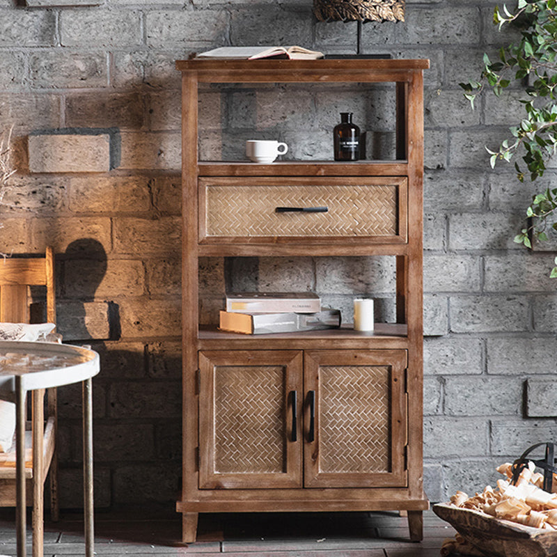 Industrial Wood Drawers Included Cabinet Distressed Brown Accent Cabinet