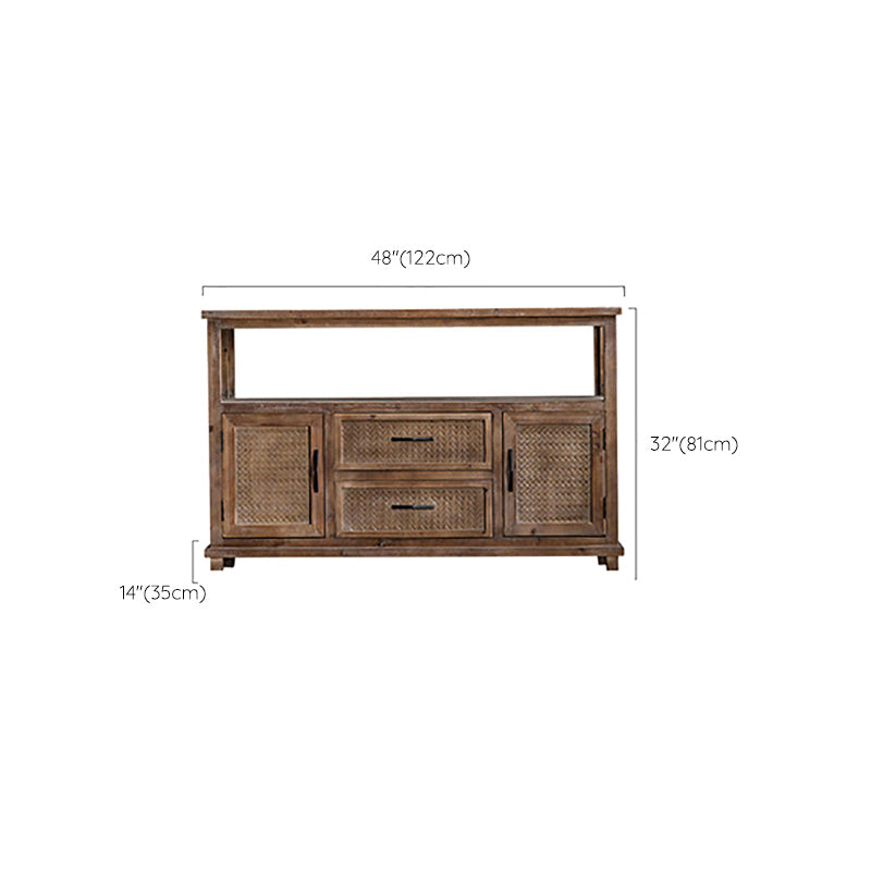 Industrial Wood Drawers Included Cabinet Distressed Brown Accent Cabinet
