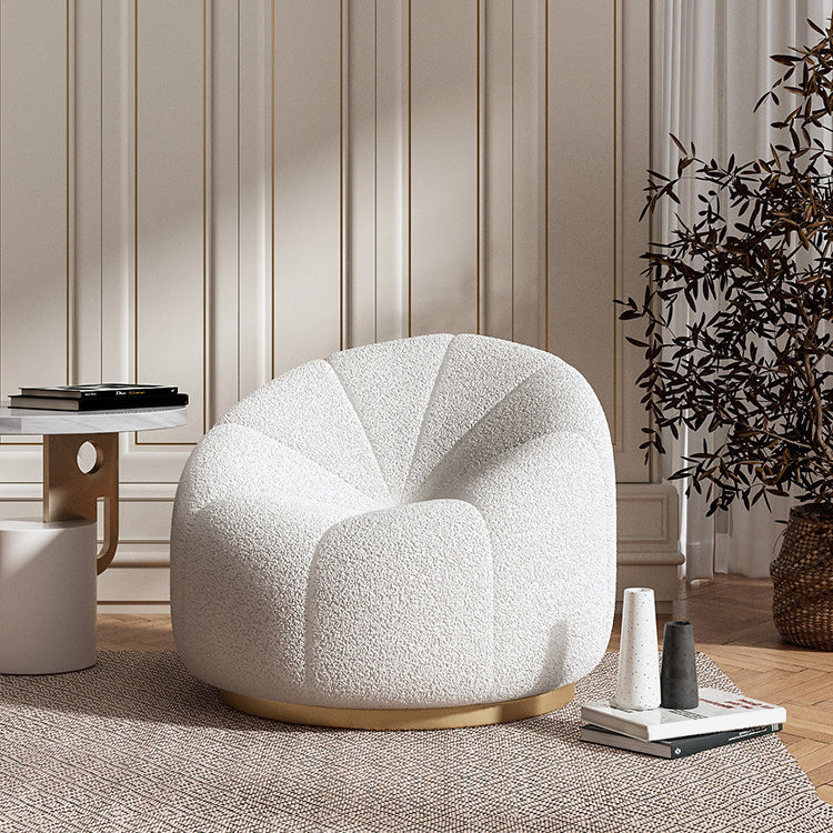 Contemporary Wool Standard Sofa, Sloped Arm Sewn Pillow Back Seating in White