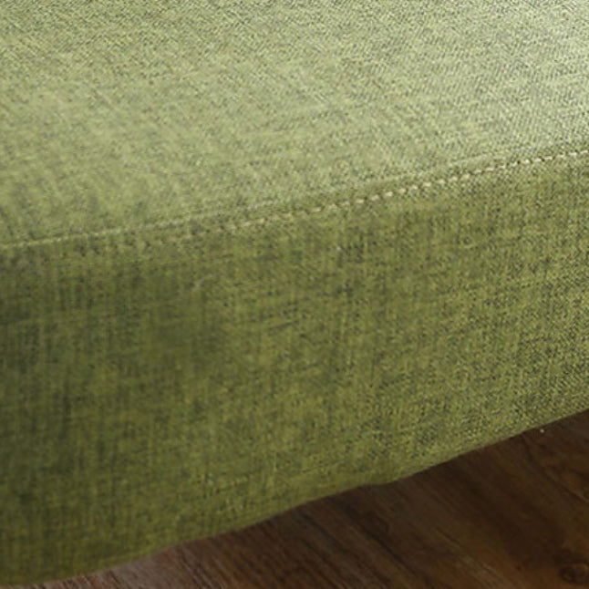 Contemporary Cotton Armless Sofa with Tufted Back and Solid Wood Legs