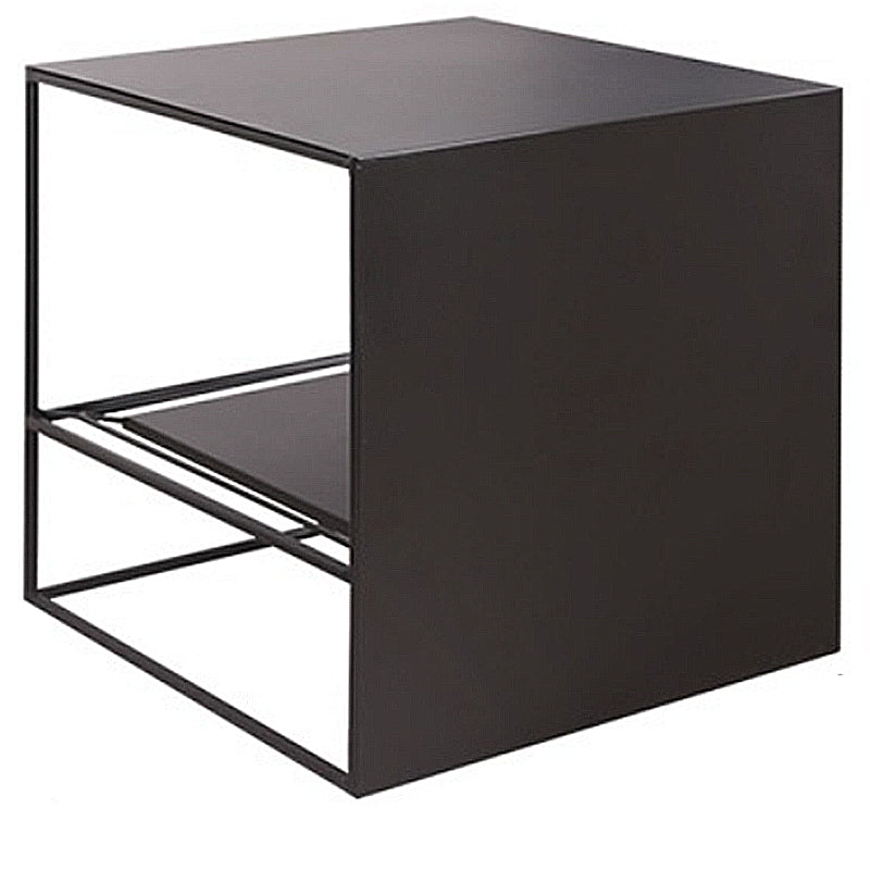 Square Nesting Coffee Table Set Metal Frame Coffee Cocktail Table with Shelf