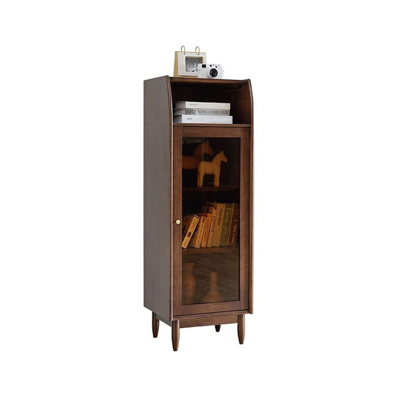 17.7" Wide Solid Wood Accent Cabinet 1 - Shelf and 1 - Door Glass Paned Chest