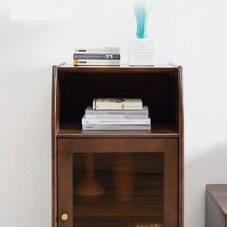 17.7" Wide Solid Wood Accent Cabinet 1 - Shelf and 1 - Door Glass Paned Chest