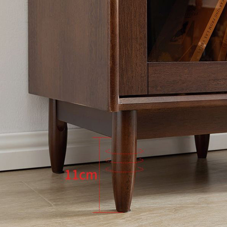 17.7" Wide Solid Wood Accent Cabinet 1 - Shelf and 1 - Door Glass Paned Chest