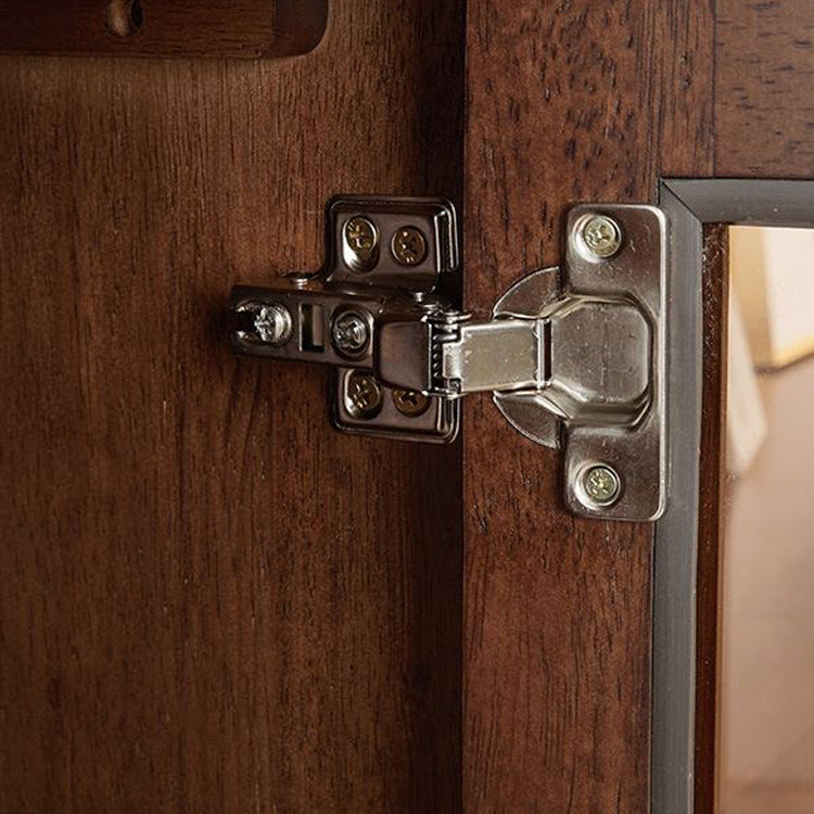 17.7" Wide Solid Wood Accent Cabinet 1 - Shelf and 1 - Door Glass Paned Chest