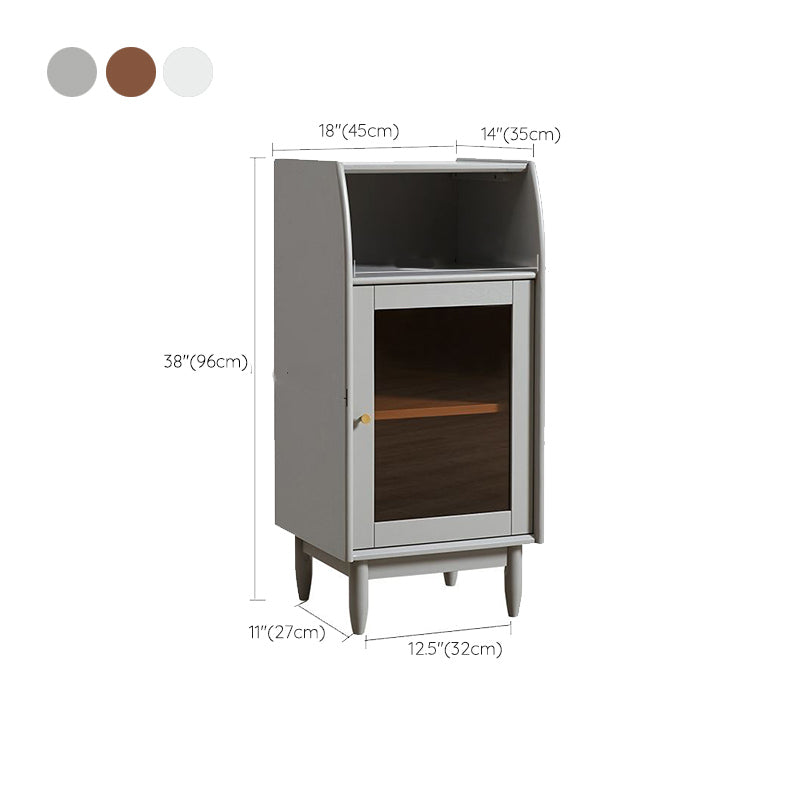 17.7" Wide Solid Wood Accent Cabinet 1 - Shelf and 1 - Door Glass Paned Chest