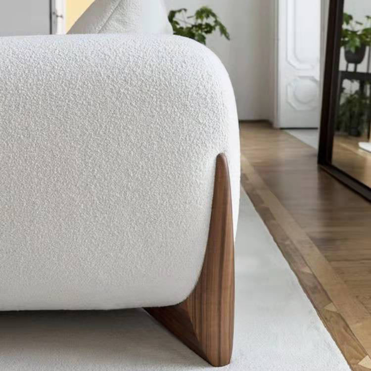 Modern Style Living Room Tuxedo Arm Settee Tight Back Seating in White