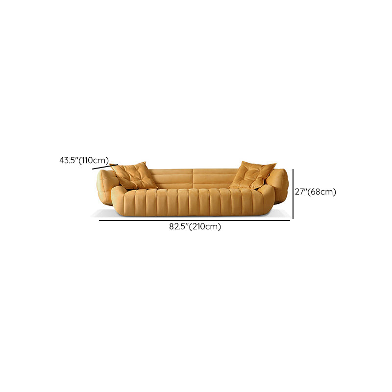 Tuxedo Arm Sofa Sewn Pillow  Back Standard Seating in Orange