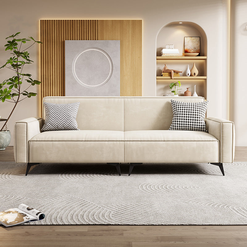 Contemporary 31.49" H Faux Leather Square Arm Sofa for Living Room