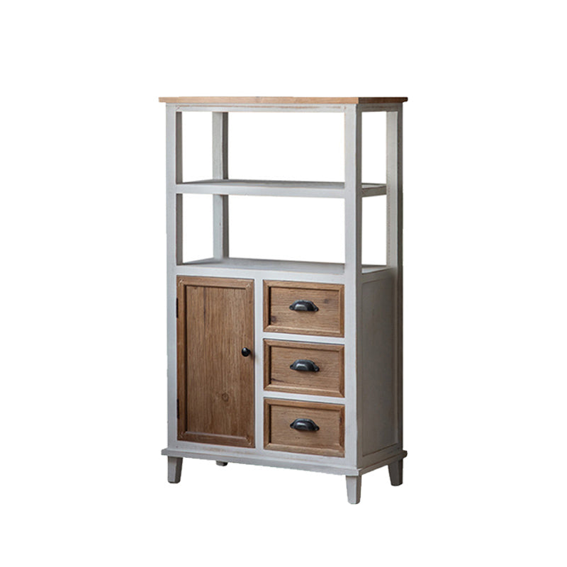 Wood 1 - Door Accent Cabinet Distressed Brown Shelves Included Chest with Drawers