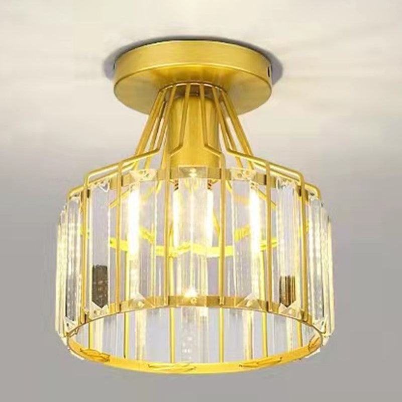 Crystal Cylinder Semi Mount Lighting Simplicity 1 Light Semi Flush Mount