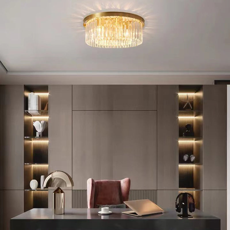 Modern Geometric Flush Mount Lights Crystal Flush Mount for Living Room