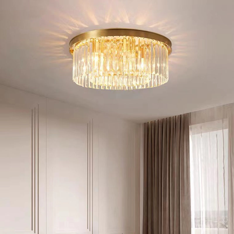 Modern Geometric Flush Mount Lights Crystal Flush Mount for Living Room