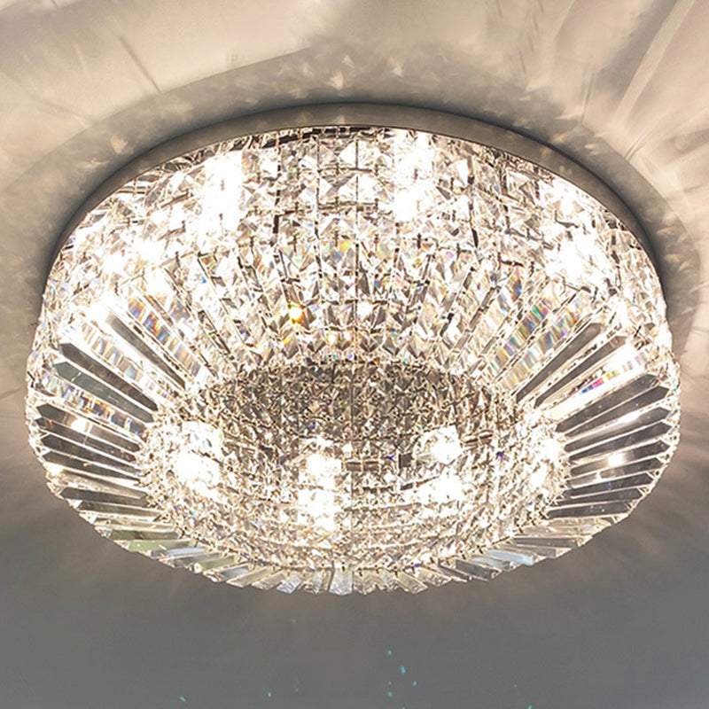 Geometric Flush Chandelier Lighting Contemporary Crystal Flush Mount Fixture