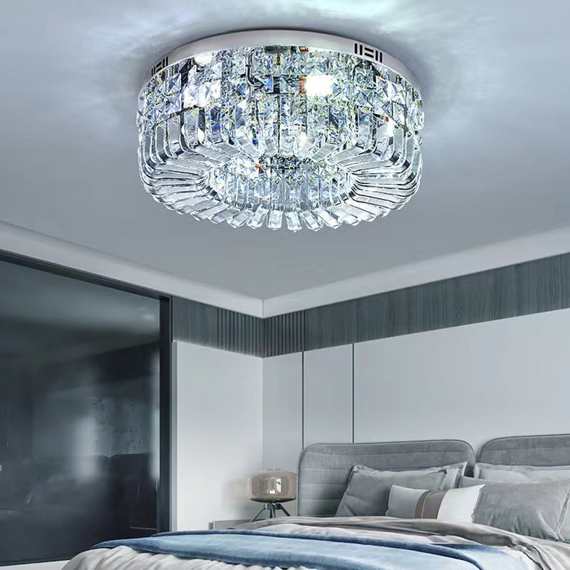 Geometric Flush Chandelier Lighting Contemporary Crystal Flush Mount Fixture