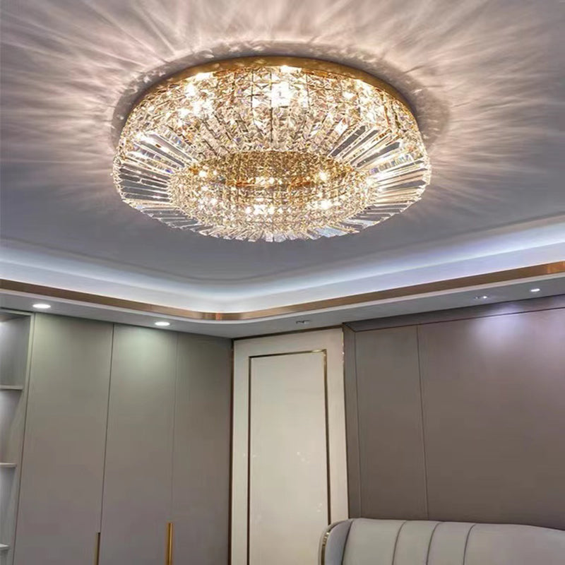 Geometric Flush Chandelier Lighting Contemporary Crystal Flush Mount Fixture