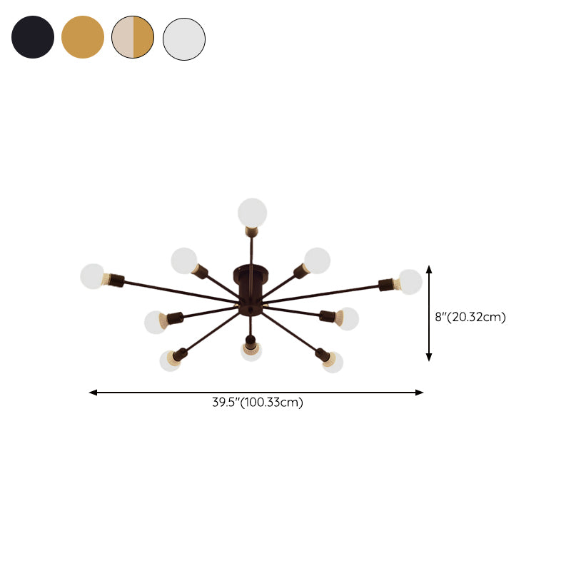 Sputnik Flush Mount Ceiling Light Simplicity Glass Semi Flush Ceiling Light