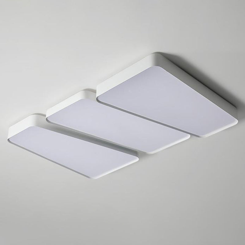 Geometric Interior LED Flush Mount in White Minimalist Iron Ceiling Flush