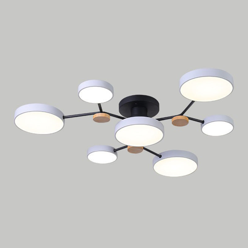 Multiple-Light Drum Flush Light Modern Metal Flush Mount Ceiling Light