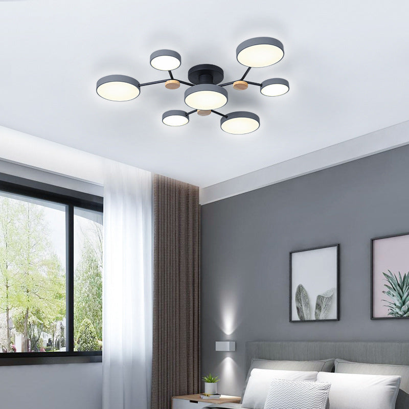 Multiple-Light Drum Flush Light Modern Metal Flush Mount Ceiling Light