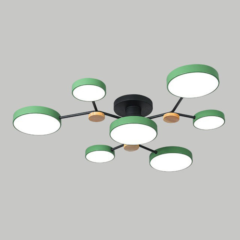 Multiple-Light Drum Flush Light Modern Metal Flush Mount Ceiling Light