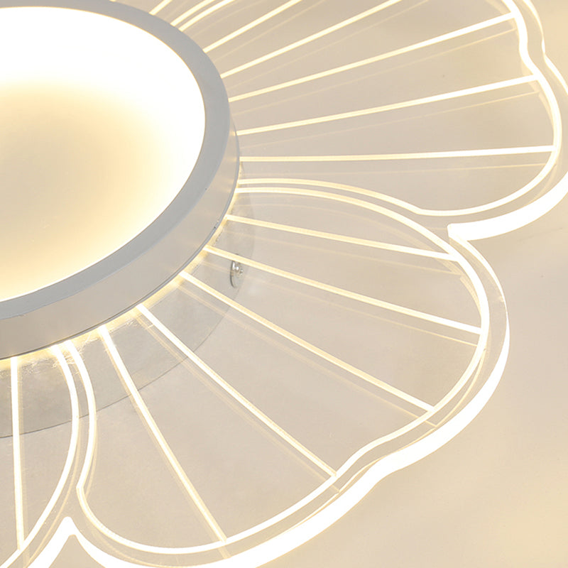 Flower Shape Flush Mount Modern Style Acrylic 1 Lights Led Flush Mount in White