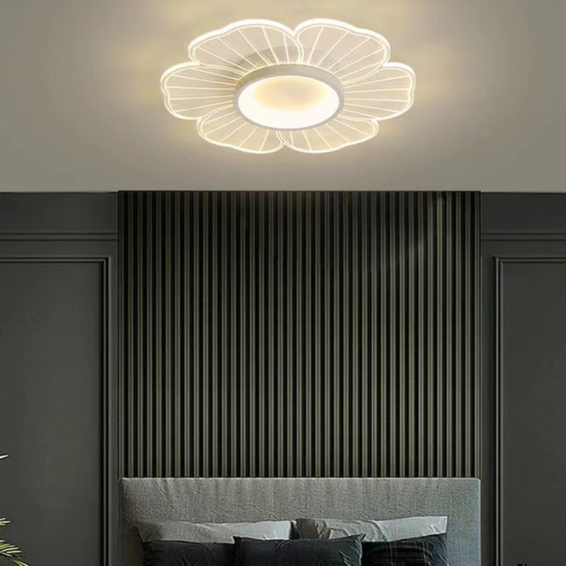 Flower Shape Flush Mount Modern Style Acrylic 1 Lights Led Flush Mount in White