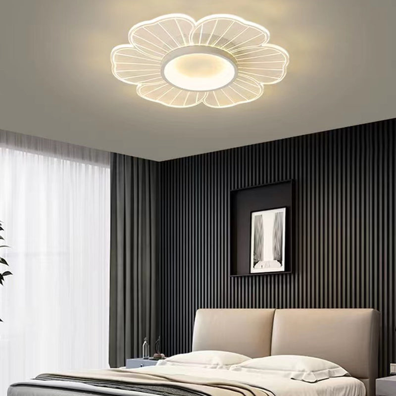 Flower Shape Flush Mount Modern Style Acrylic 1 Lights Led Flush Mount in White