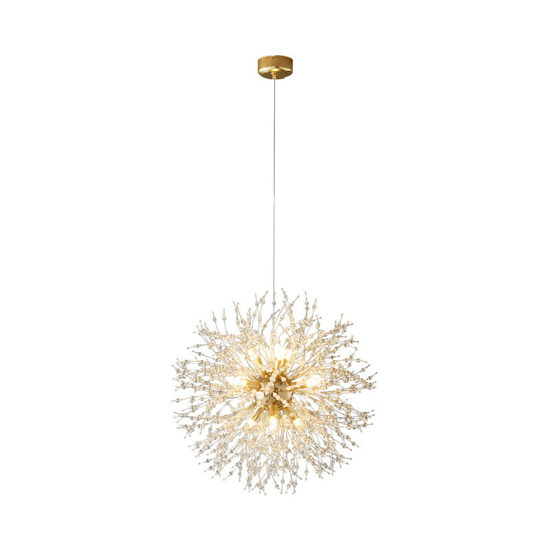 Sputnik Island Lamp Modern Hanging Light with Crystal for Dining Room