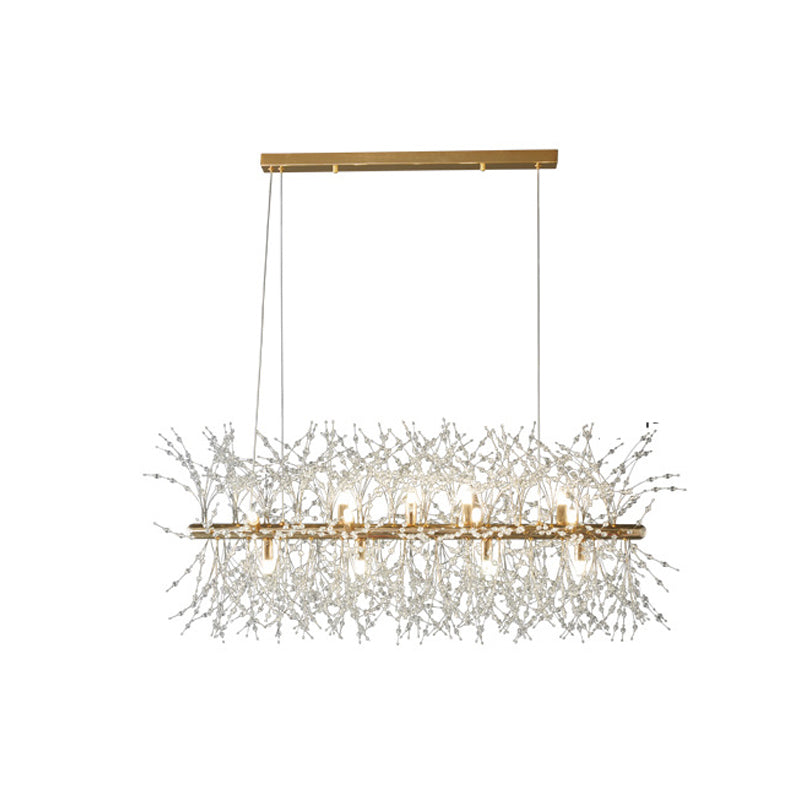 Sputnik Island Lamp Modern Hanging Light with Crystal for Dining Room