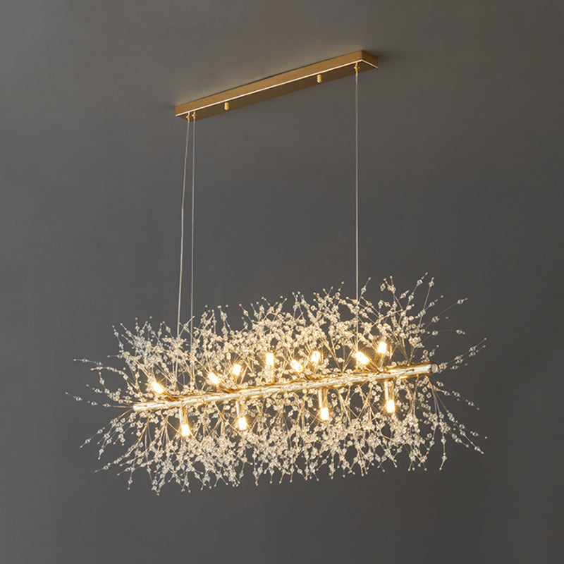 Sputnik Island Lamp Modern Hanging Light with Crystal for Dining Room