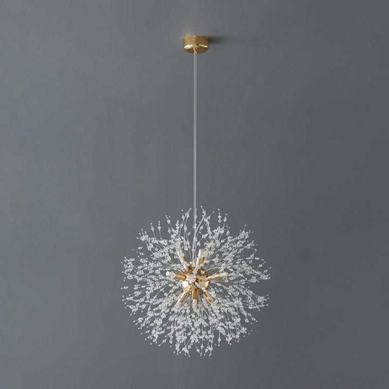 Sputnik Island Lamp Modern Hanging Light with Crystal for Dining Room