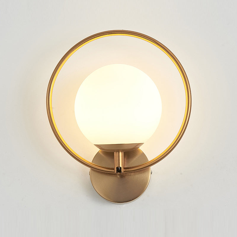 Hoop Shape Wall Sconce Modern Style Metal 6 Lights Wall Mount Lamp for Living Room