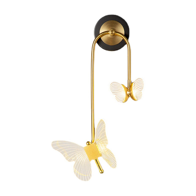 Nordic Style Iron Wall Light Butterflies Shape Wall Lamp for Children's Room